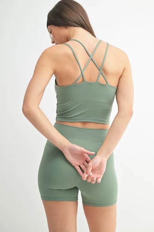 MONO B Venice Cloud Light Crisscross Sports Bra